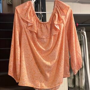 MICHAEL Michael Kors Orange Ruffled Blouse